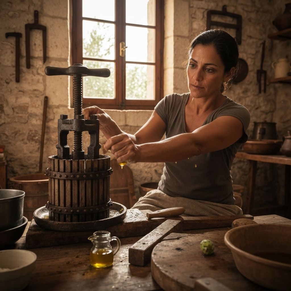 Extraction artisanale d'huile de pépins